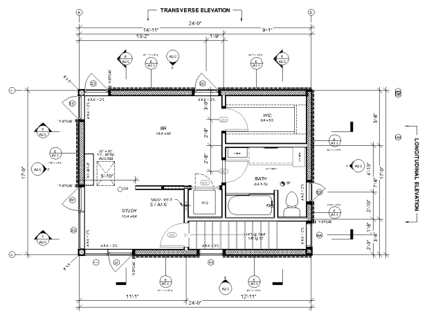 Second Floor Plan with Axis Directions.png
